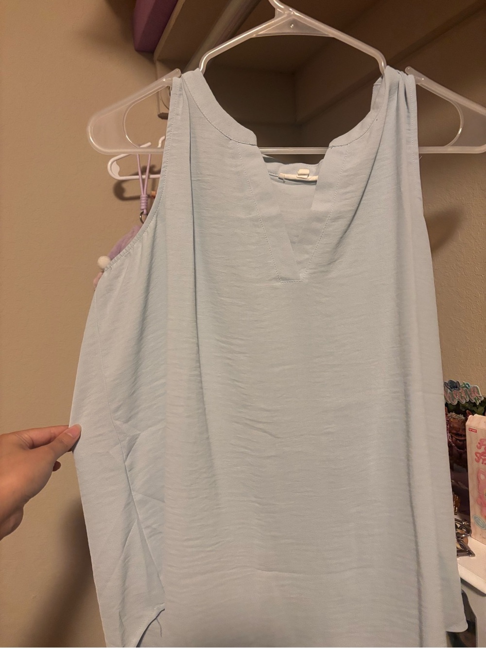 Maurices Sleeveless blouse pastel blue XL